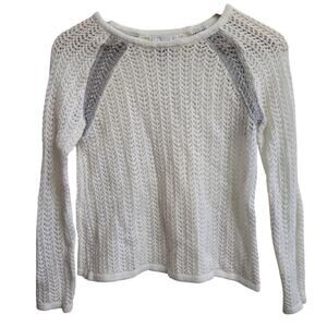 Design History Open Knit Sweater S Metallic Crotchet Soft Sheer Dainty Boho